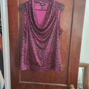 Pink Leopard Print Women's Top